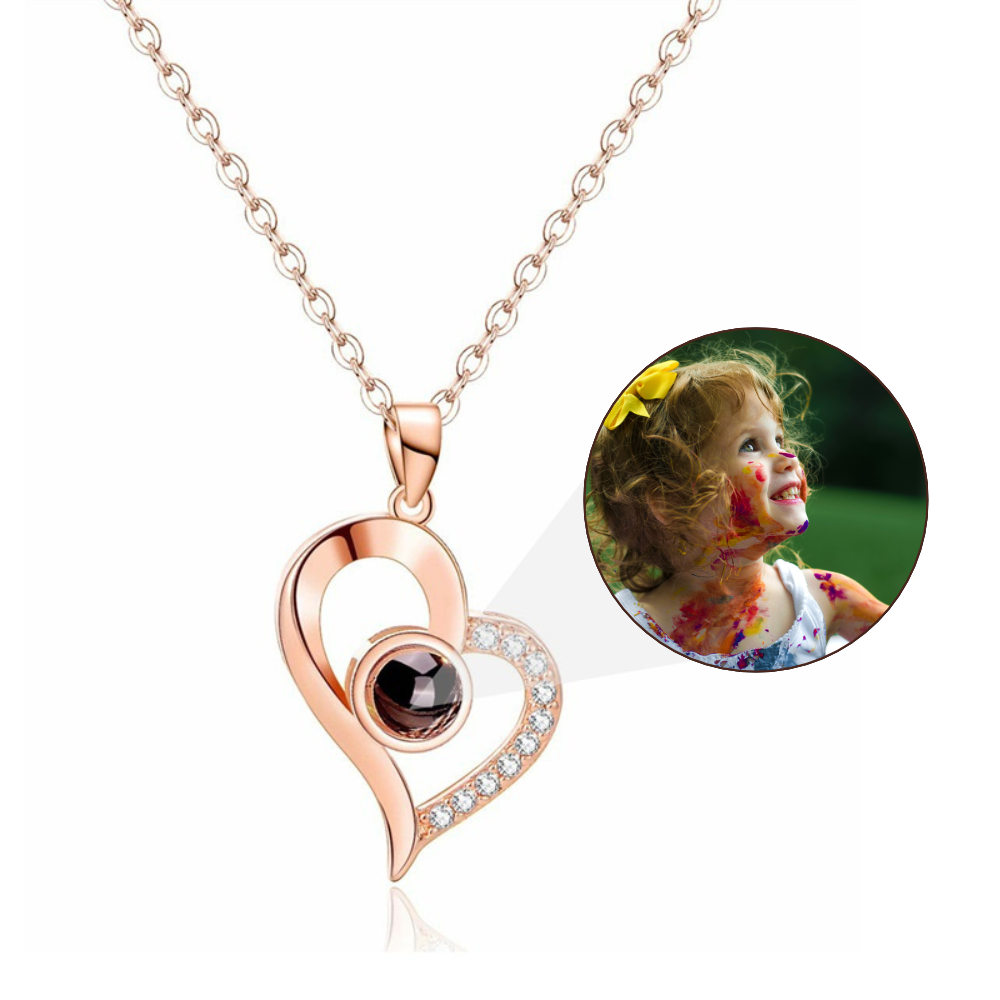 Photo Necklace – Golden Heart