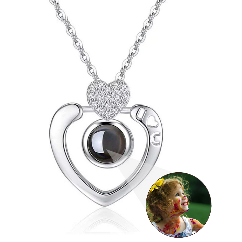 Photo Necklace – Double Heart